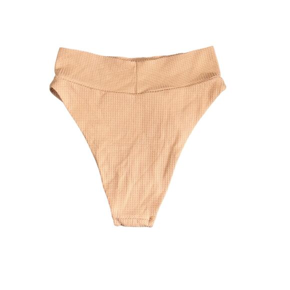 NWT! Aerie Cheeky Bikini Swim Bottom Waffle Print in Orange - Size Small - Picture 4 of 6